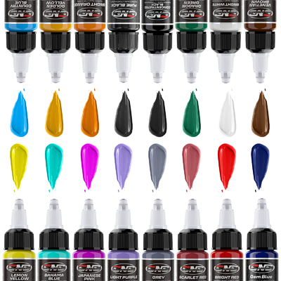 kaufen Pflanzenbasierte farbenfrohe Tattoo-Pigment-Tinte UV-Schutz CNC-Tattoo-Tinte Online-Herstellung