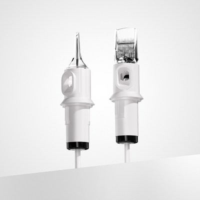 kaufen Quelle Weiße Tätowierpatrone Nadel 1RL 0,20 mm 0,25 mm 0,30 mm 0,35 mm OEM Tätowierpatrone zum Verkauf Online-Herstellung