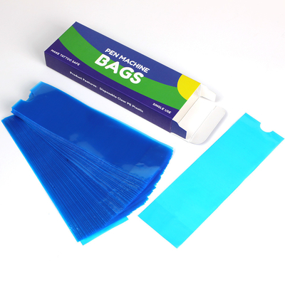Blaue Tätowiermaschine Deckel Taschen 100pcs Tätowierfeder Einwegschutzbeutel